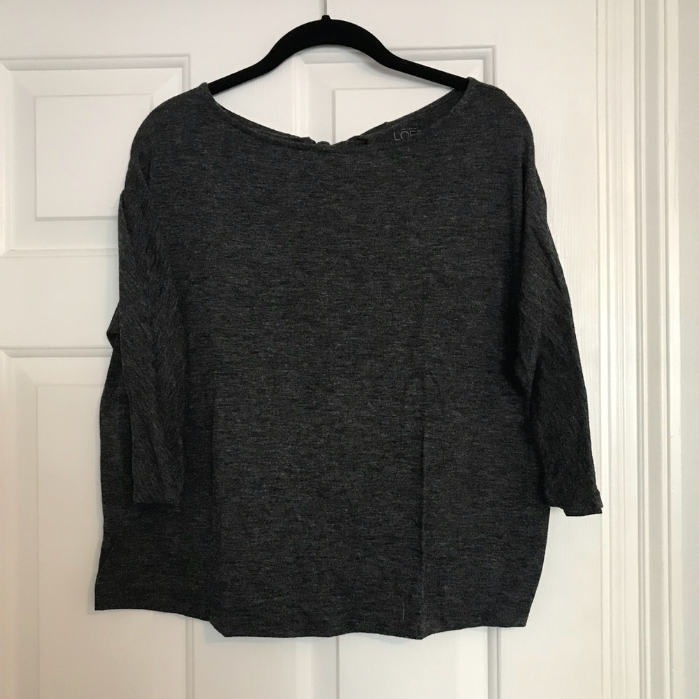 LOFT size small gray sweater material top